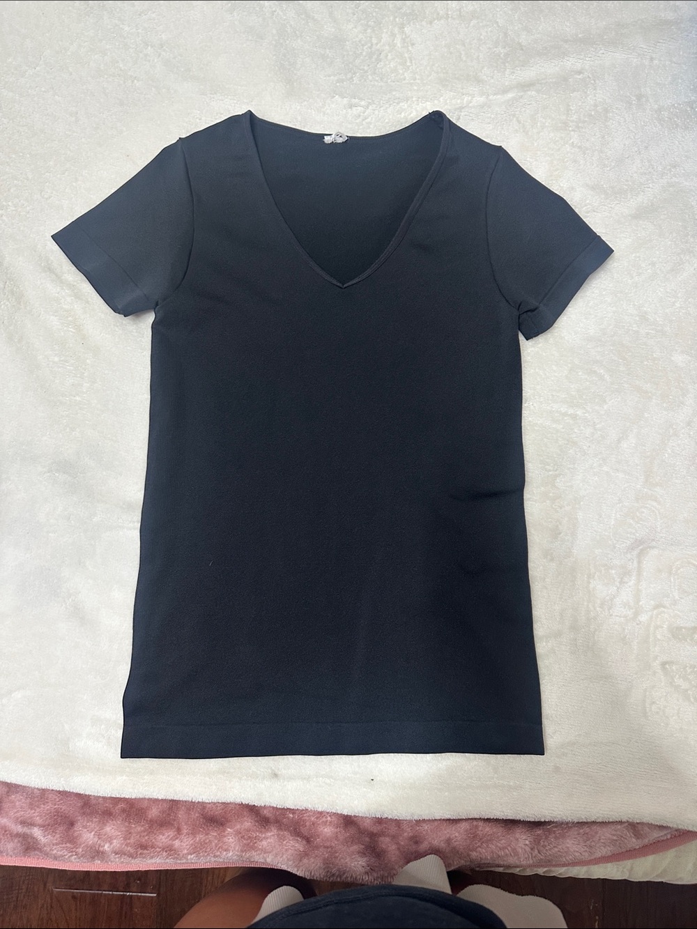 Classic Black V-Neck Women's Top